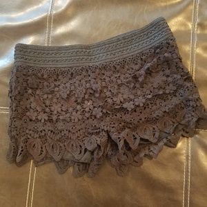 Black lace shorts